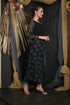 OWO THE LABEL Women Dress Long Black Colour Dress With Front Slit Pattern (OTL-DRS1094)